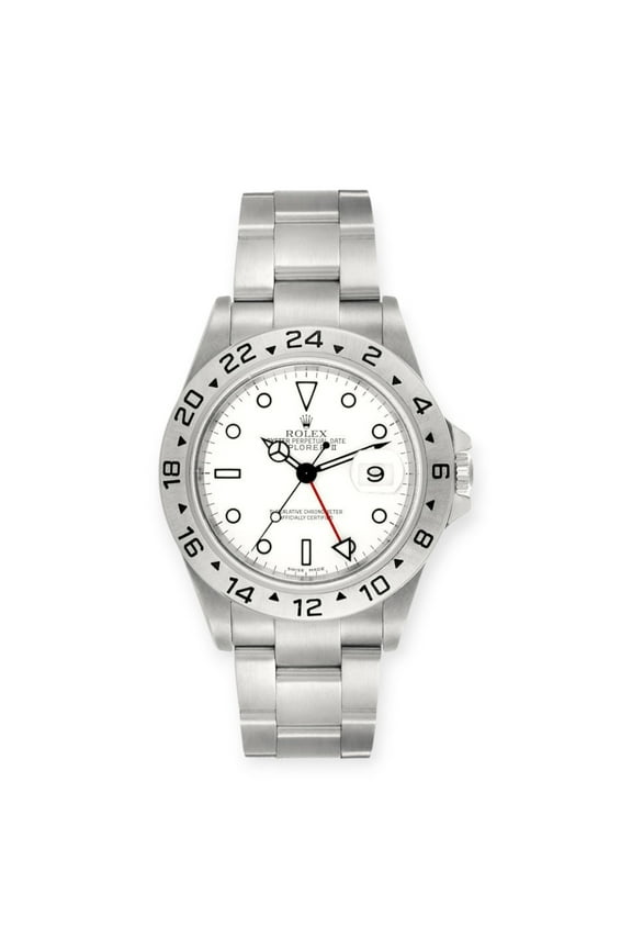 Pre-Owned Rolex Explorer II 16570 Polar White Dial Steel Mens Watch