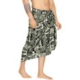 thumbnail image 2 of HAPPY BAY Men's Pareo Standard Surfing Sarong Full Beach Wrap One Size Ebony, Tropical Summer Vacation Aloha, 2 of 4