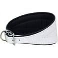 thumbnail image 7 of Dogs My Love Real Leather Extra Wide Padded Tapered Dog Collar (10"-11.25" Neck; 2" Wide, White), 7 of 7