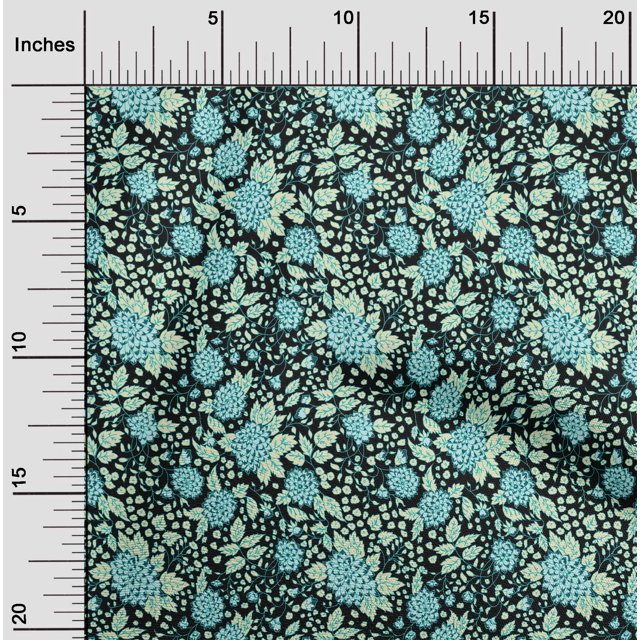 oneOone Polyester Lycra Fabric Leaves & Floral Artistic Print Fabric By Yard 56 Inch Wide