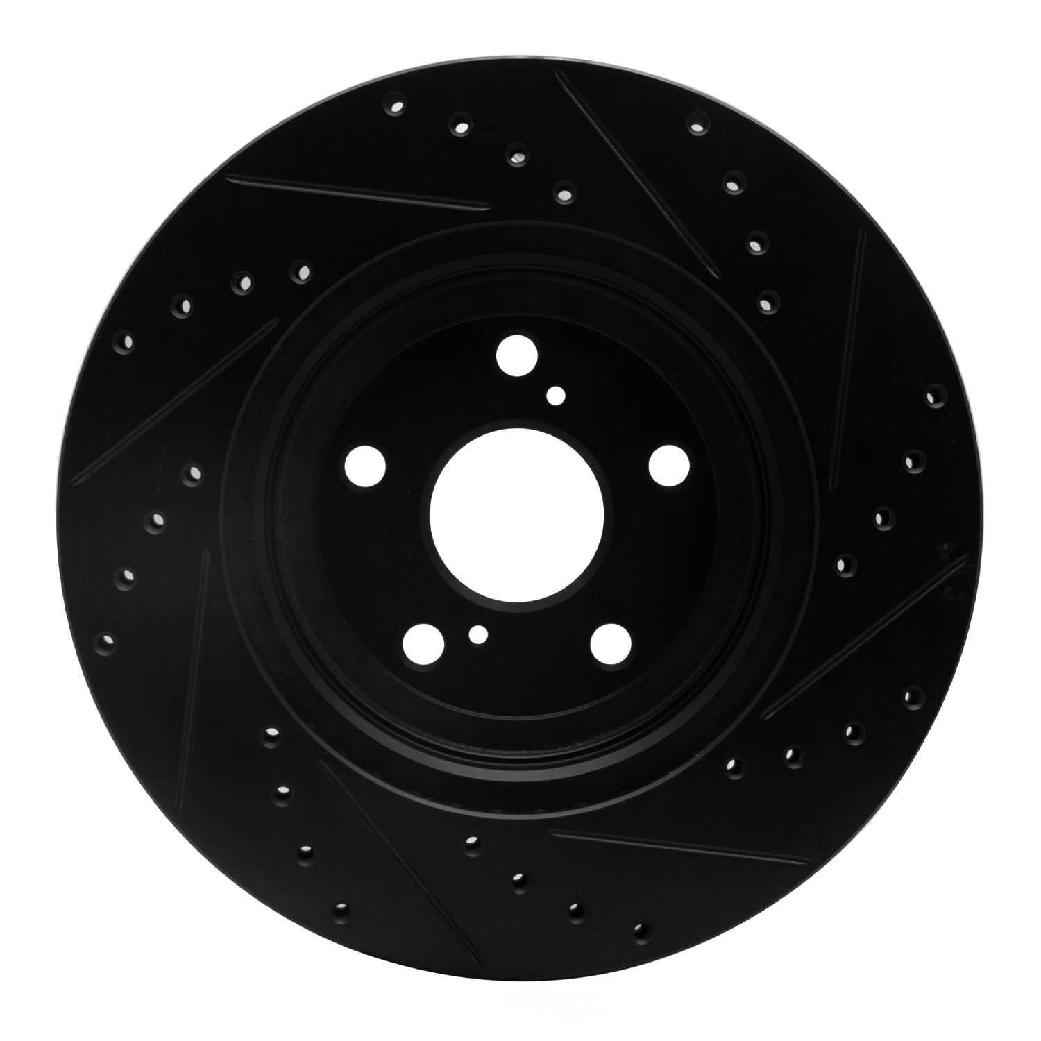 Dynamic Friction Company 633-76129L DFC Brake Rotor - Drilled And Slotted - Black