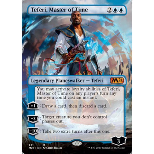 Mtg Core Set 21 Teferi Master Of Time Borderless Planeswalker Walmart Com