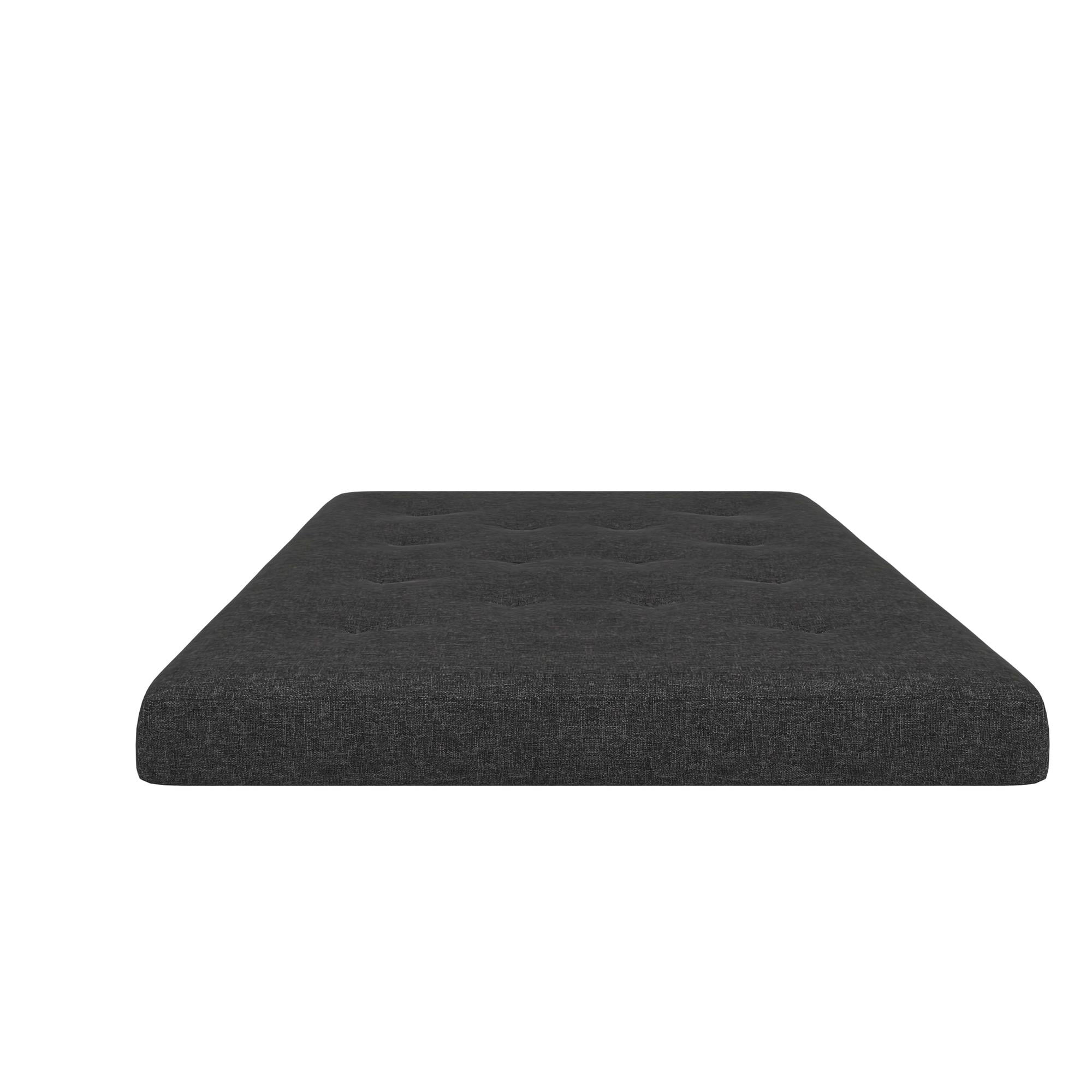 DHP Trule 6-Inch Bonnell Coil Futon Mattress, Polyester Linen, Full, Dark Gray