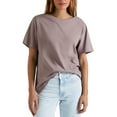 thumbnail image 2 of DPTALR George Women's Oversized Loose Fit Graphic T-Shirts,Summer Casual Short Sleeve Tops,Brown,Size L, 2 of 7