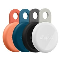 Chipolo LOOP - Rechargeable Bluetooth Tracker for Key and Pocket Location, Compatible with Apple or Google, Call Your Phone & Out of Range Alerts for Android - 4 Pack (Charcoal/Chalk/Navy/Coral)