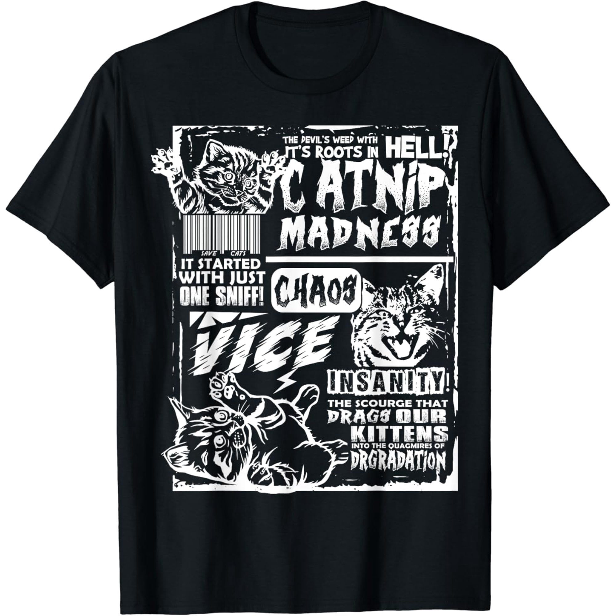 Catnip Madness Funny Cat Gifts For Cat Lover Cat Dad Cat Mom T-Shirt