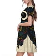 thumbnail image 2 of Salouo Owl with Mandala for Women's Short Sleeve Summer Dress, Pleated Loose Swing Knee Length Dresses with Pockets, 2 of 6
