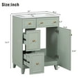 thumbnail image 5 of EUROCO Bathroom Vanity with Ceramic Sink, 24" Freestanding Bathroom Cabinet Vanity with 2 Drawers,Lager Storage,1 Door ,Solid Wood Frame Bathroom Vanities,Green, 5 of 9