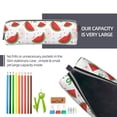thumbnail image 5 of Cauagu Hand Drawn Watermelon Print Leather Pencil Pen Case - Stationery Bag Portable Stationery Bag Big Capacity Pencil Pouch Cosmetic Organizer Bag for Men & Women, 5 of 7