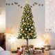 thumbnail image 1 of 7.5ft slim pencil prelit artificial christmas tree con LED lights, 6 ft christmas tree con twinkle warm blanca lights y metal stand para christmas party decor, 1 of 8