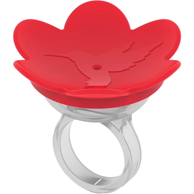 Alimentador de anillos para colibríes (rojo) - Alimente manualmente a los colibríes en su jardín. Acércate a la naturaleza. JAMW Sencillez
