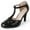 Black Vegan Leather, variant on J. Adams Pepper Mary Janes - Adorable Vintage Cutout Low Nude Kitten Heel Retro Unique Strap Pumps for Women | Polyurethane