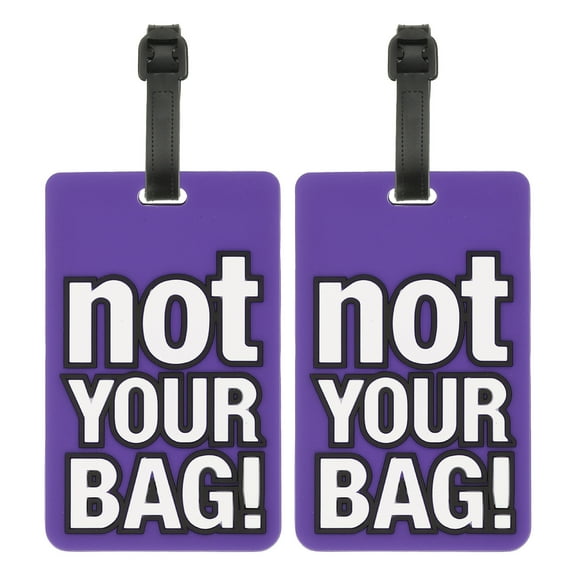 Uxcell Luggage Tags (Not Your Bag) Funny Travel Baggage Bag Tags Suitcase Identifier Labels for Women Men Purple