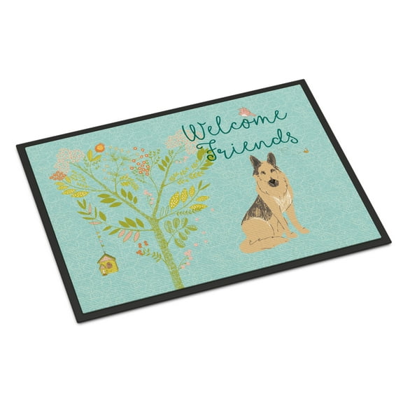 Carolines Treasures BB7578JMAT Welcome Friends German Shepherd Doormat 24x36 36"L x 24"W multicolor