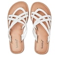 thumbnail image 1 of Sandalias Luoika para mujer, planas, anchas, blancas, 13 x W, verano, playa, 1 of 8