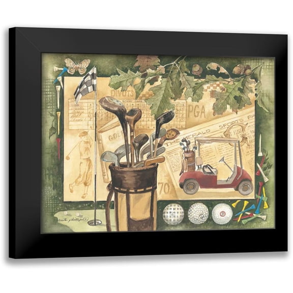 Phillips, Anita 14x12 Black Modern Framed Museum Art Print Titled - Golf Cart
