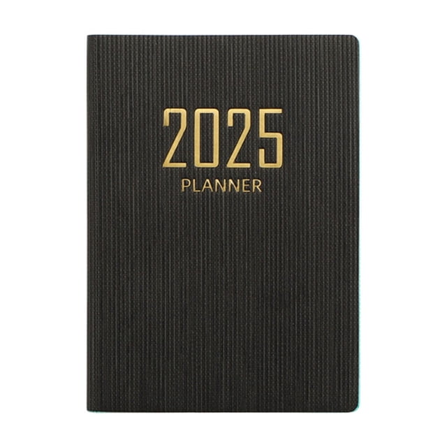 2025 Planner Notebook Mini Daily Schedule Notepad, A7 Mini Agenda Pocket Notepad Portable Academic Year Diary Planner Calendar Book for Stationery Office Schools Supplies, Black 4.17x3.07IN