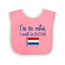 Inktastic So Cute Dutch Boys or Girls Baby Bib
