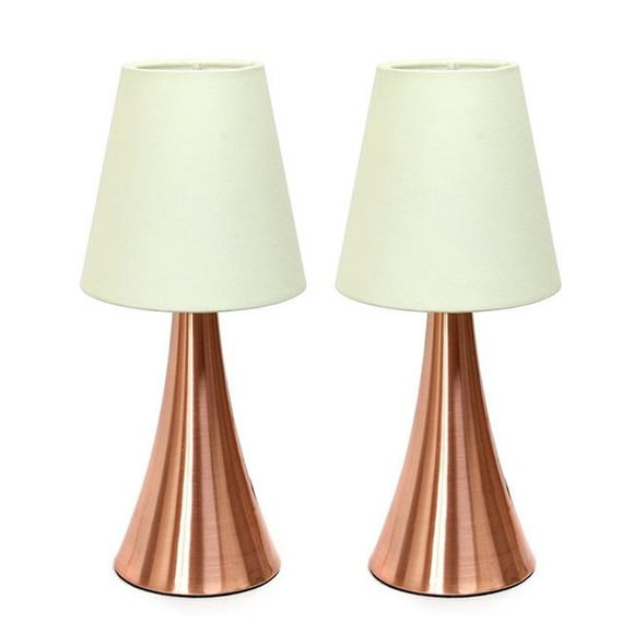 Mini Touch Table Lamp Set with Cream Shades&#44; Pack of 2