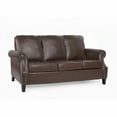 thumbnail image 6 of Contemporary 3 Seater Sofa with Faux Leather & Nailhead Accents, 6 of 11