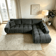 thumbnail image 2 of Canam L-shaped Upholstered Right Facing Chaise Sectional Sofa Dark Gray, 2 of 16