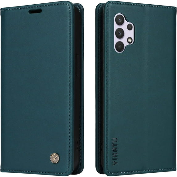 Case for Samsung Galaxy A32 4G PU Leather Wallet Case Cover,Samsung Galaxy A32 4G Flip Folio Case with Card Holders,Magnetic Phone Case Compatible with Samsung Galaxy A32 4G,Green