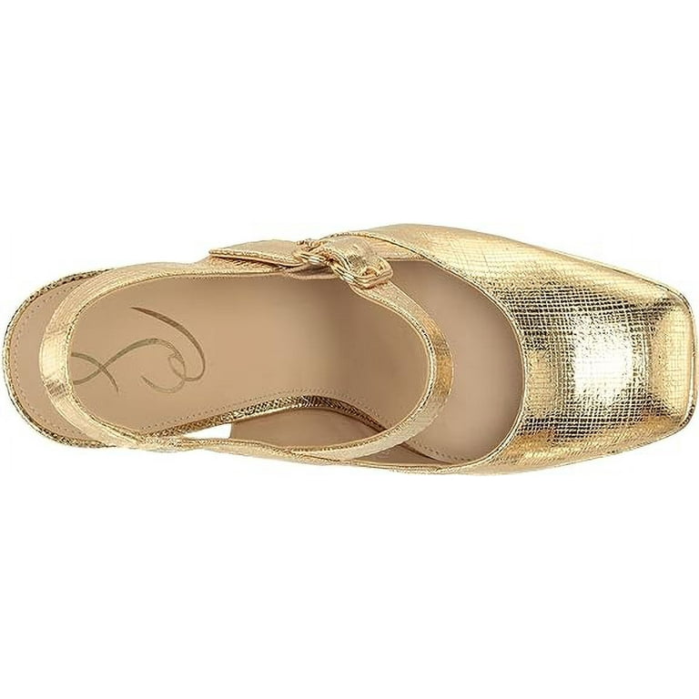 Sam Edelman Jildie Amber Gold Mary Jane Platform Heels, Square Toe