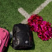 Chassé Metallic Cheerleading Poms - Shiny Metallic Cheer Pom with Baton Handle for Dance Sports Celebrations (Single, Pink)