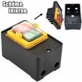 thumbnail image 5 of Interruptor de botón, AC220V/380V 10A Interruptor de botón de control de energía monofásico/trifásico a prueba de agua, Botón de control de encendido/apagado con carcasa, Interruptor Machi, 5 of 5