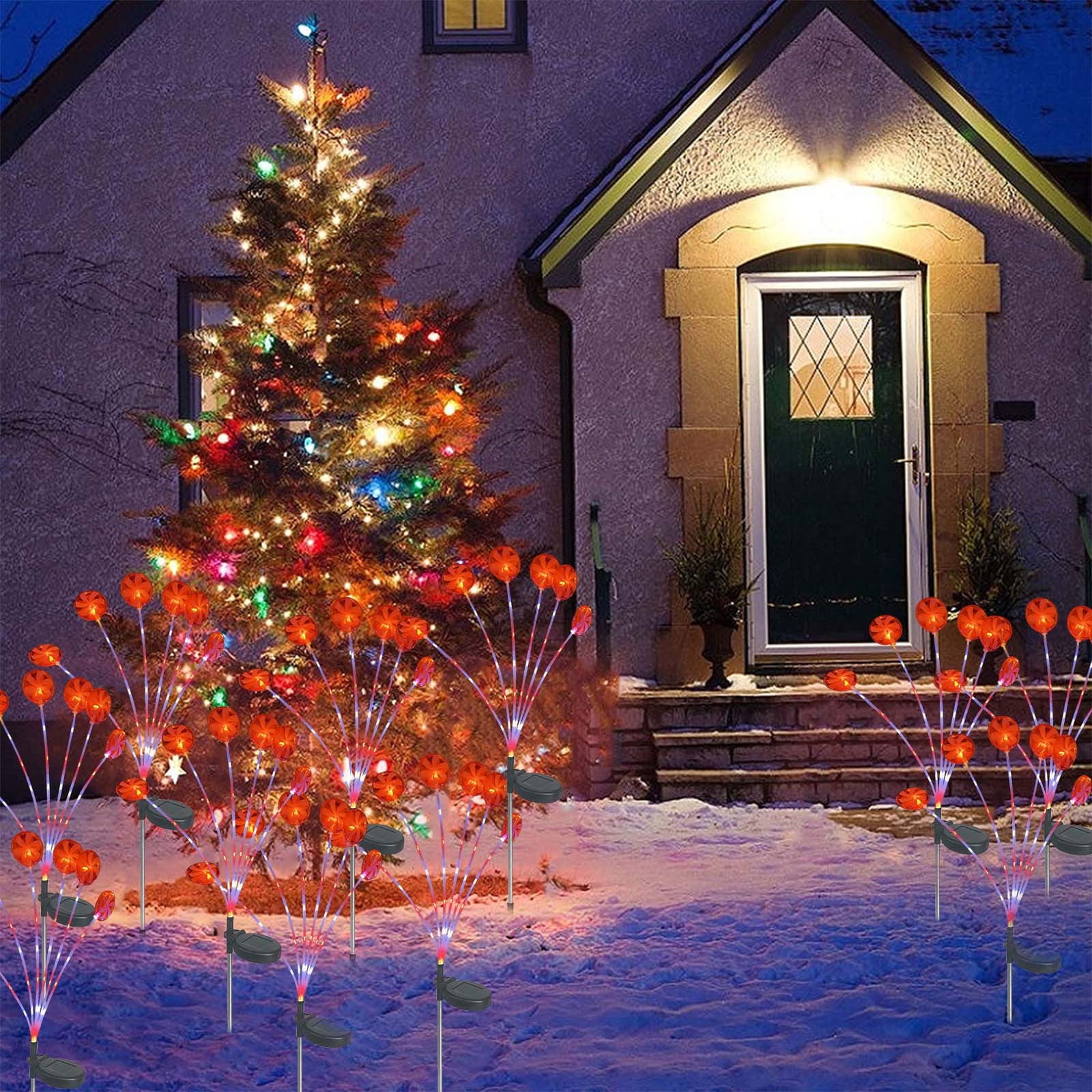 EUDIDV Festive String Lights Outdoor Solar Christmas Light ,Solar Powered Prelit Small Christmas For Holiday Outside Garden Yard Decor Xmas Lights