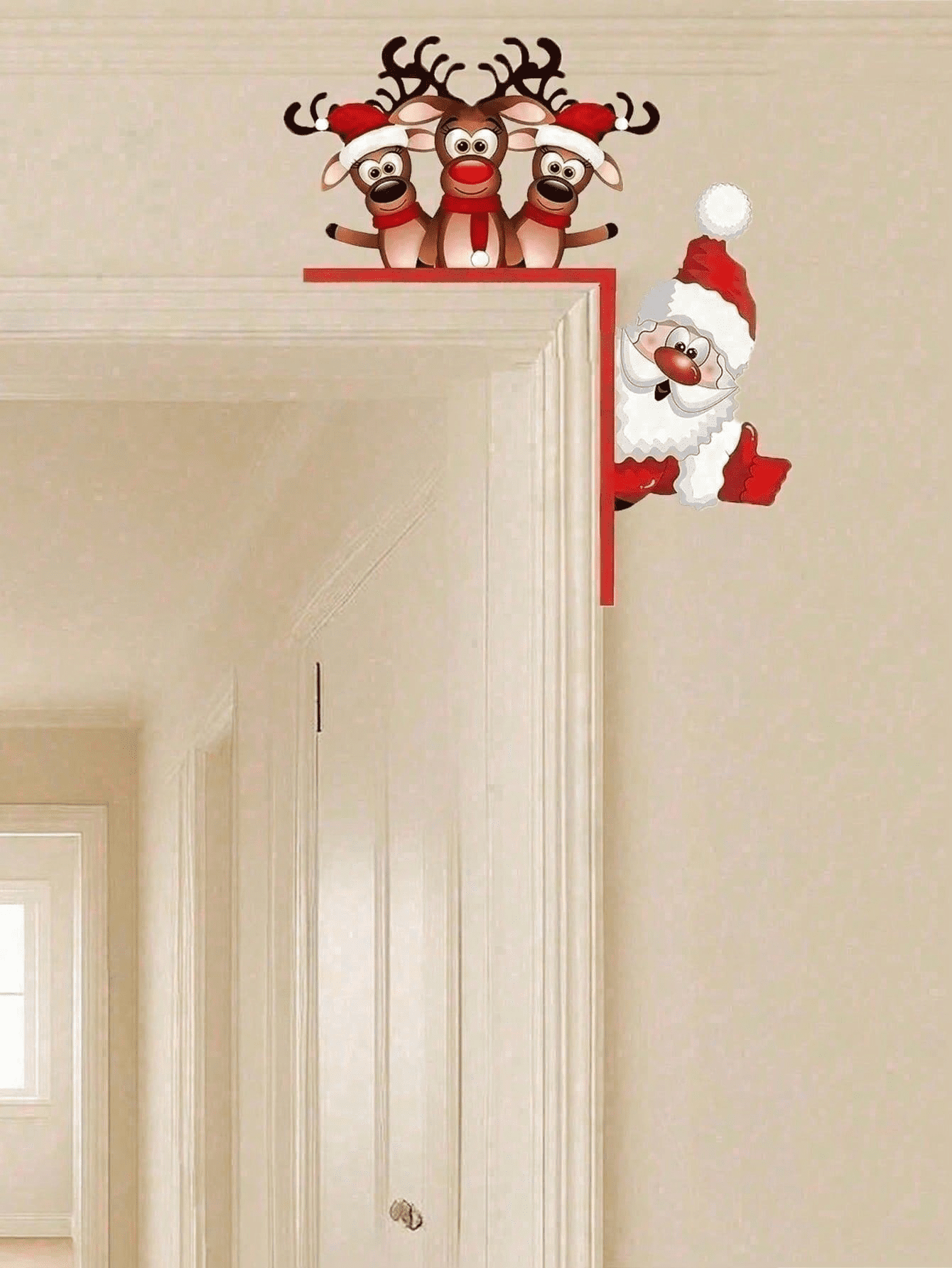 Waterproof Reindeer Christmas Door Decor Outdoor Indoor Holiday Home Decoration