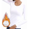 thumbnail image 1 of Ropa interior térmica de manga larga para mujer, camiseta con forro polar suave y micropolar, capa base cálida de invierno, 1 of 5