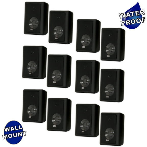 Acoustic Audio 151B Indoor Outdoor 2 Way Speakers 3600 Watt Black 6 Pair Pack 151B-6Pr