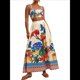 thumbnail image 1 of Conjuntos de Falda Estampada para Mujer, Top Corto con Cuello Halter Floral, Falda Larga Acampanada, Conjuntos Casuales para Salir. XL, 1 of 10