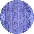 thumbnail image 1 of Ahgly Company Machine Washable Indoor Round Abstract Blue Contemporary Area Rugs, 4' Round, 1 of 4