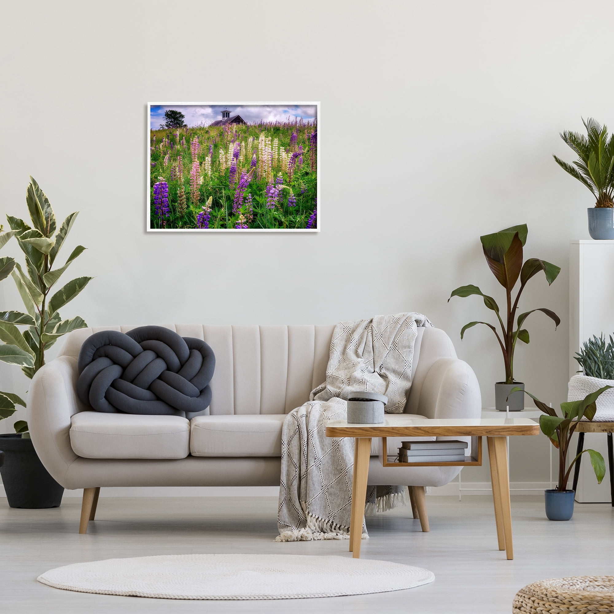 Stupell Wild Lavender Field Grassland Landscape Photography White Framed Art Print Wall Art