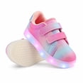 thumbnail image 3 of GYMEPIC Girls Light Up Sneakers Glitter Hook Loop LED Flashing Walking Shoes for Toddler Little Kid School, 3 of 4