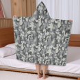 thumbnail image 5 of Pixel Gray Camo Digital Pattern Hooded Bath Towel，50"x30" for Ages 3 To 12 Kids, Quick Dry Lightweight Soft Microfiber Hood Beach Towel Cover Up for Kids, 5 of 7