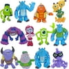 12 pcs Monsters Inc, 4-in Tall Posable Movie Characters Collectible James P Sullivan and Other Action F-i-g-u-r-e-s for Kids