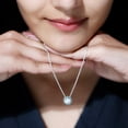 thumbnail image 5 of Rosec Jewels Lab Grow Diamond Pendant with Chain - Vintage Inspired Diamond Emerald Necklace - EF-VS Grade, 14K White Gold, 5 of 8