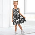 thumbnail image 7 of Girls Dress Floral Black Background Sleeveless Dress for Girls Hem A-Line Casual Sundress, 7 of 7