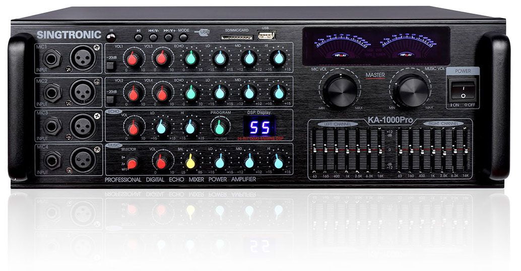 Singtronic KA-1000Pro Professional 2000W Analog Karaoke Mixer, Mixing Amplifier Karaoke