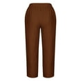 thumbnail image 2 of Zuesphe Khakis Pants for Women Summer Capri Pants for Women Womens Palazzo Pants Plus Size High Waist Cargo Pants Women Short, 2 of 4