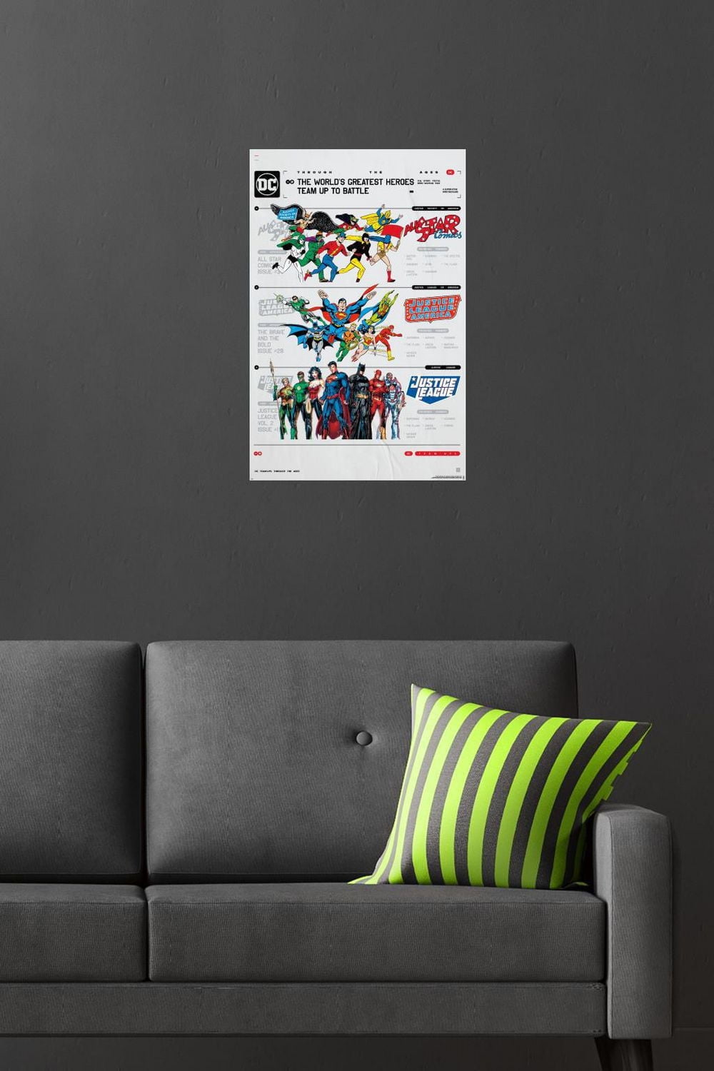 DC Comics 90th - Greatest Team-Up Wall Poster, 22.375" x 34" Framed