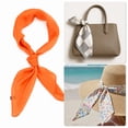 thumbnail image 5 of Unique Bargains 1 Pc Head Scarves Bandana Solid Color Satin Neck Scarf Orange, 5 of 5