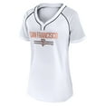 thumbnail image 2 of Women's Fanatics White San Francisco Giants Play Calling Raglan V-Neck T-Shirt, 2 of 3