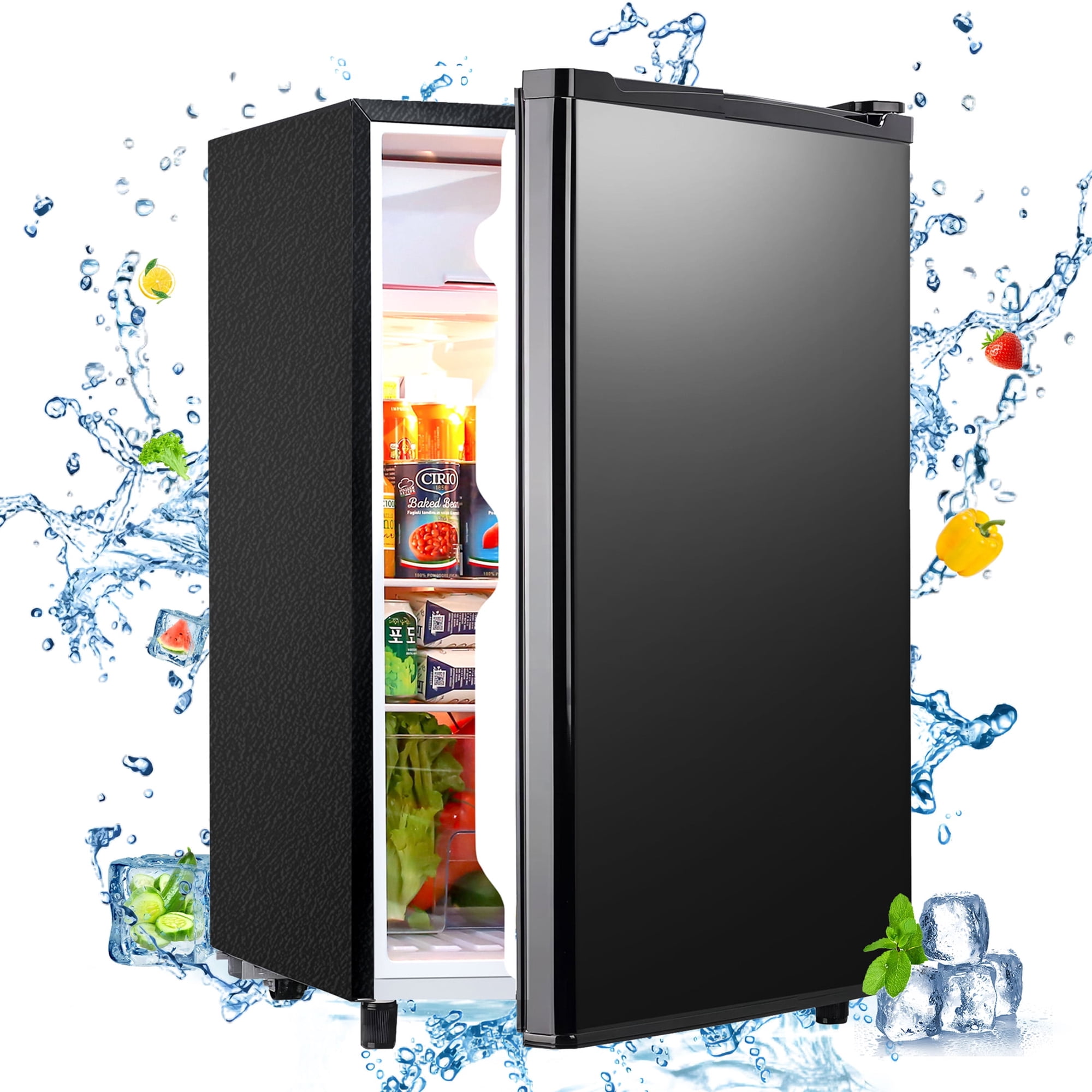 WANAI Mini Fridge 3.2 Cu ft Small Fridge One Door Mini Fridge,Black,New
