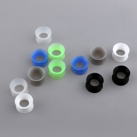 

12Pcs Silicone Ear Gauges Thin Skin Soft Plugs Tunnels 8-20Mm