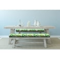 thumbnail image 2 of Jungle Bench Pad, Bamboo Palm Plants Jungle Colored Exotic Leaf Foliage Tropical Forest Theme, HR Foam Cushion with Decorative Fabric Cover, 45" x 15" x 2", Lime and Fern Green, by Ambesonne, 2 of 3