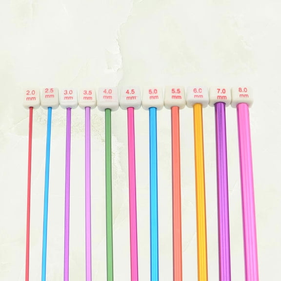 MLINS Colorful Aluminum Alloy Knitting Hook Set for DIY Use with Non-Slip Handles 27CM Length 2 0-8 0mm